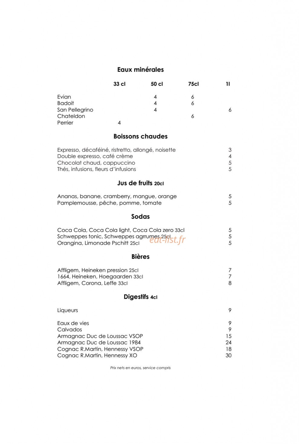 Le Relais de la Malmaison — carte page 5
