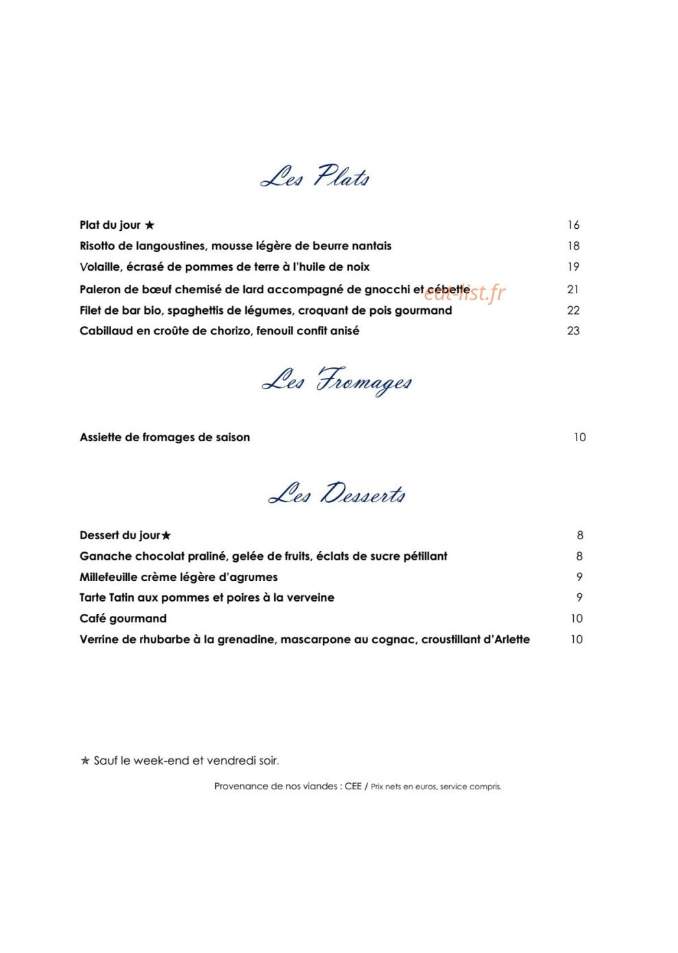 Le Relais de la Malmaison — carte page 7