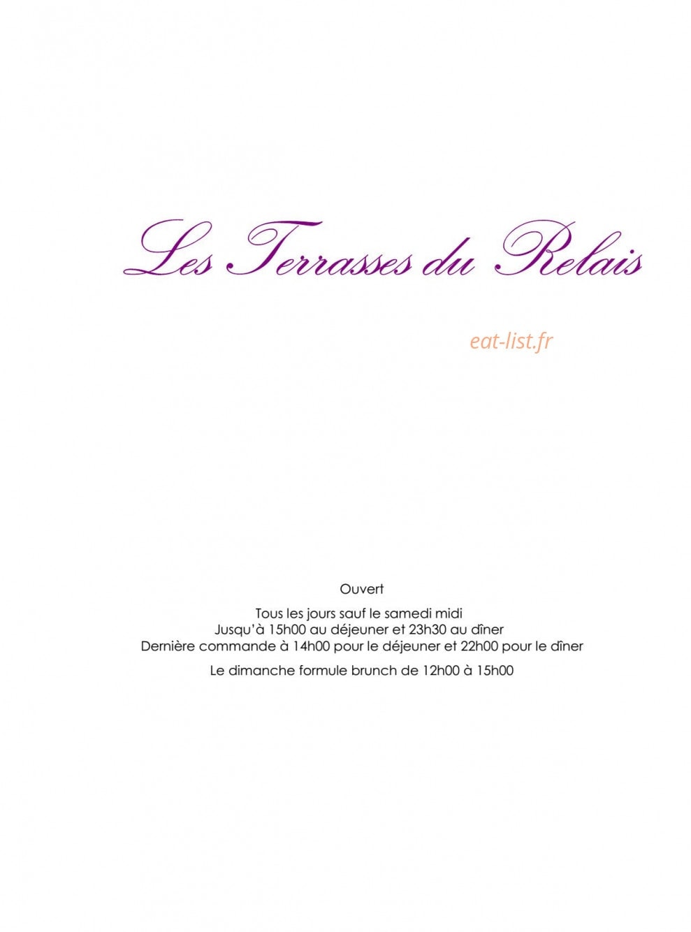 Le Relais de la Malmaison — carte page 1