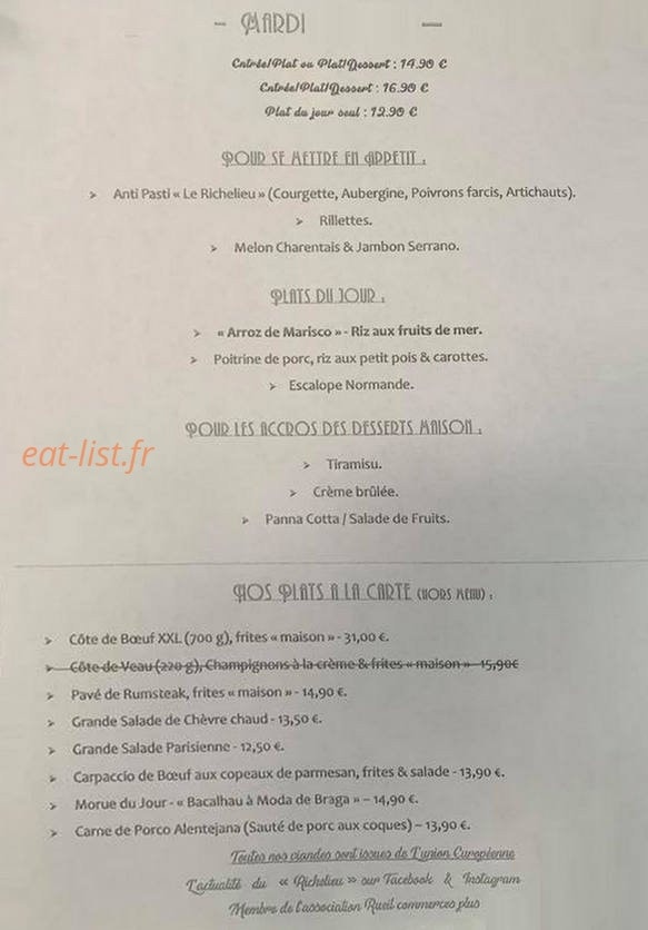 Le Richelieu — carte page 1
