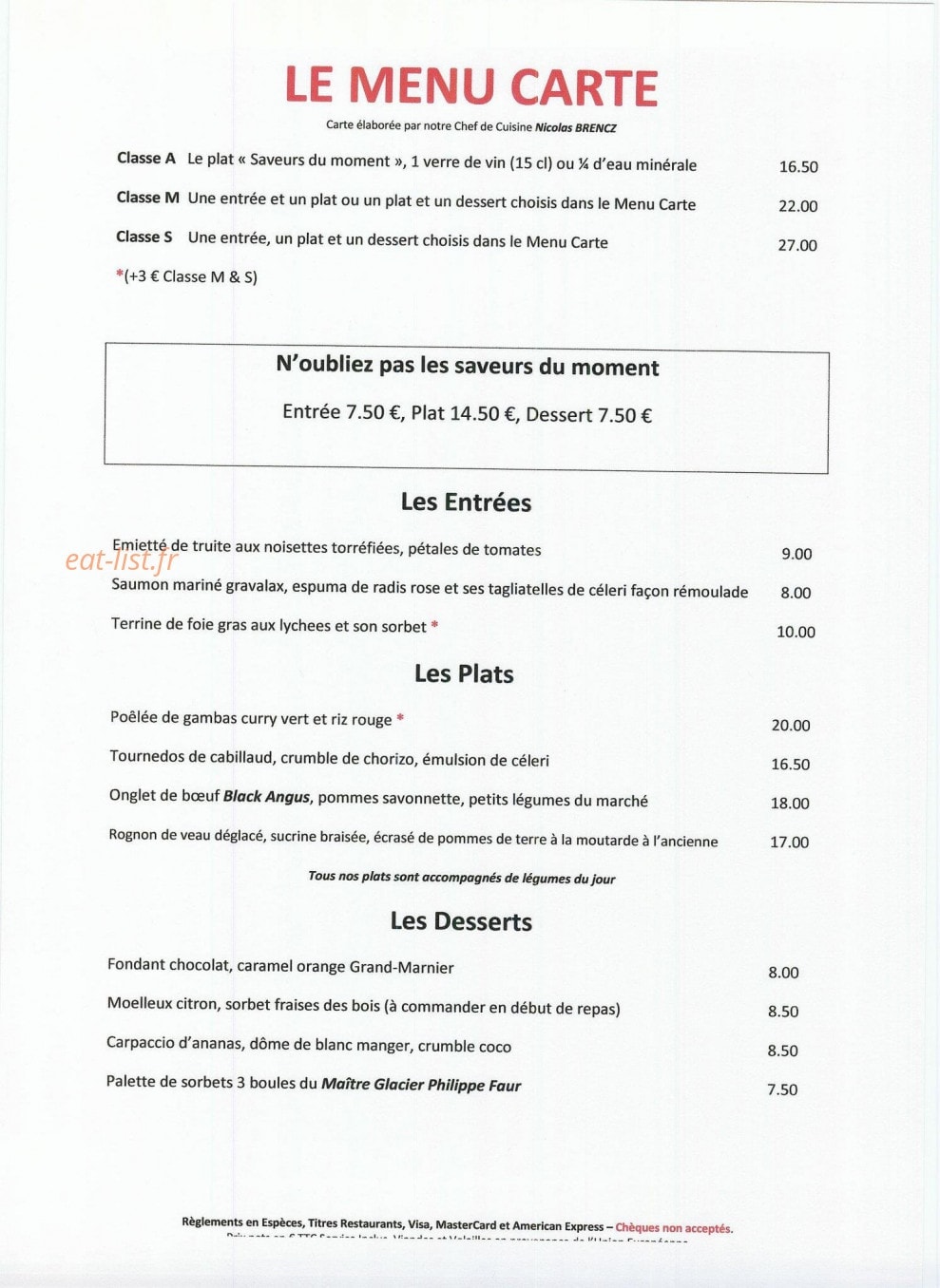 Mercedes Café — carte page 1