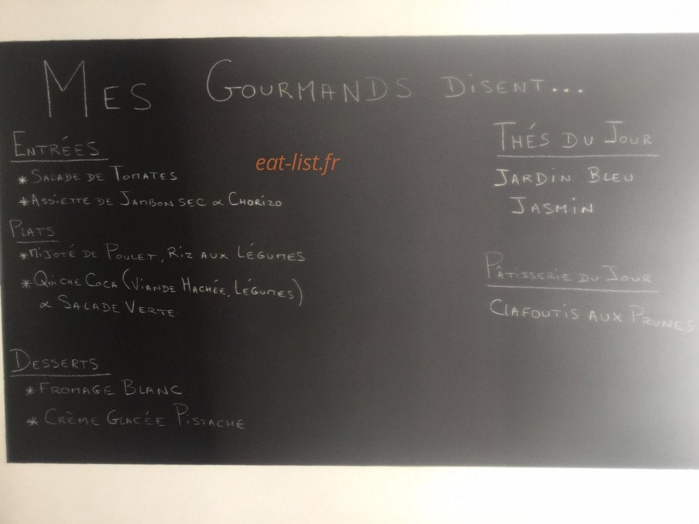 Mes Gourmands disent — carte page 1