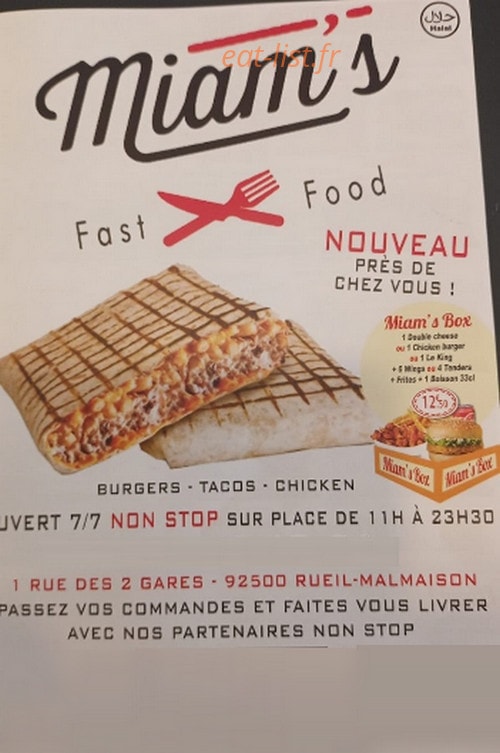 Miam’s — carte page 1