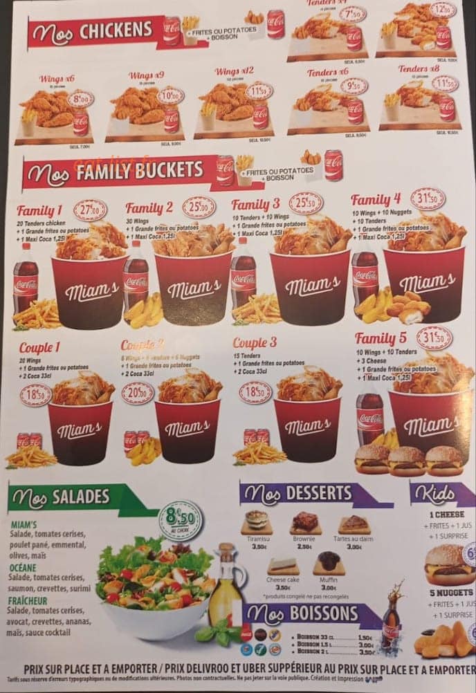 Miam’s — carte page 4