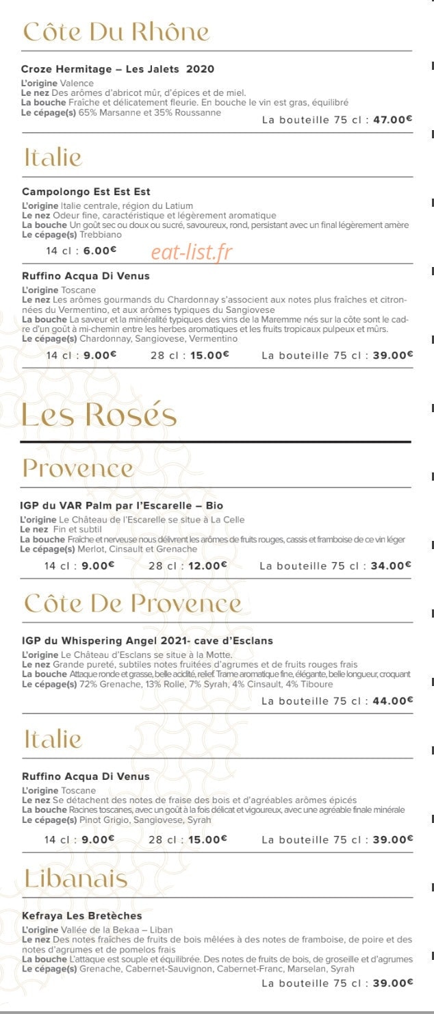 O'Zeste — carte page 15