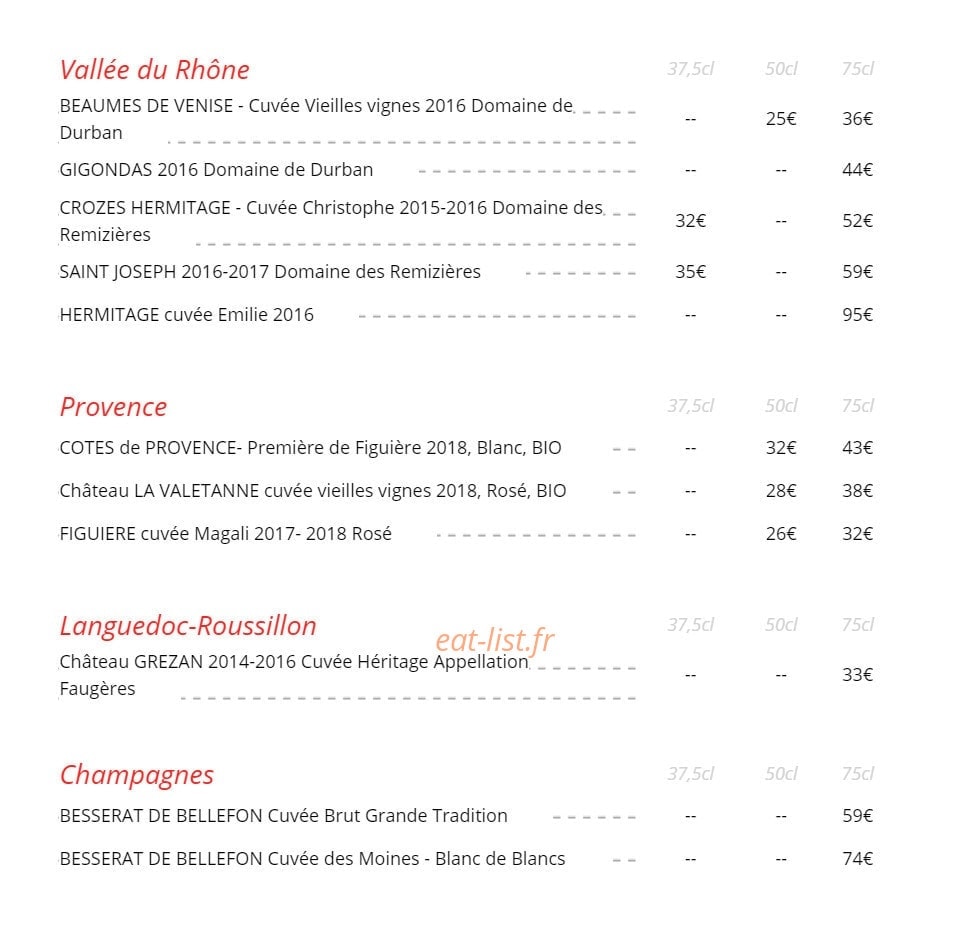 Saucisson et beaujolais — carte page 6