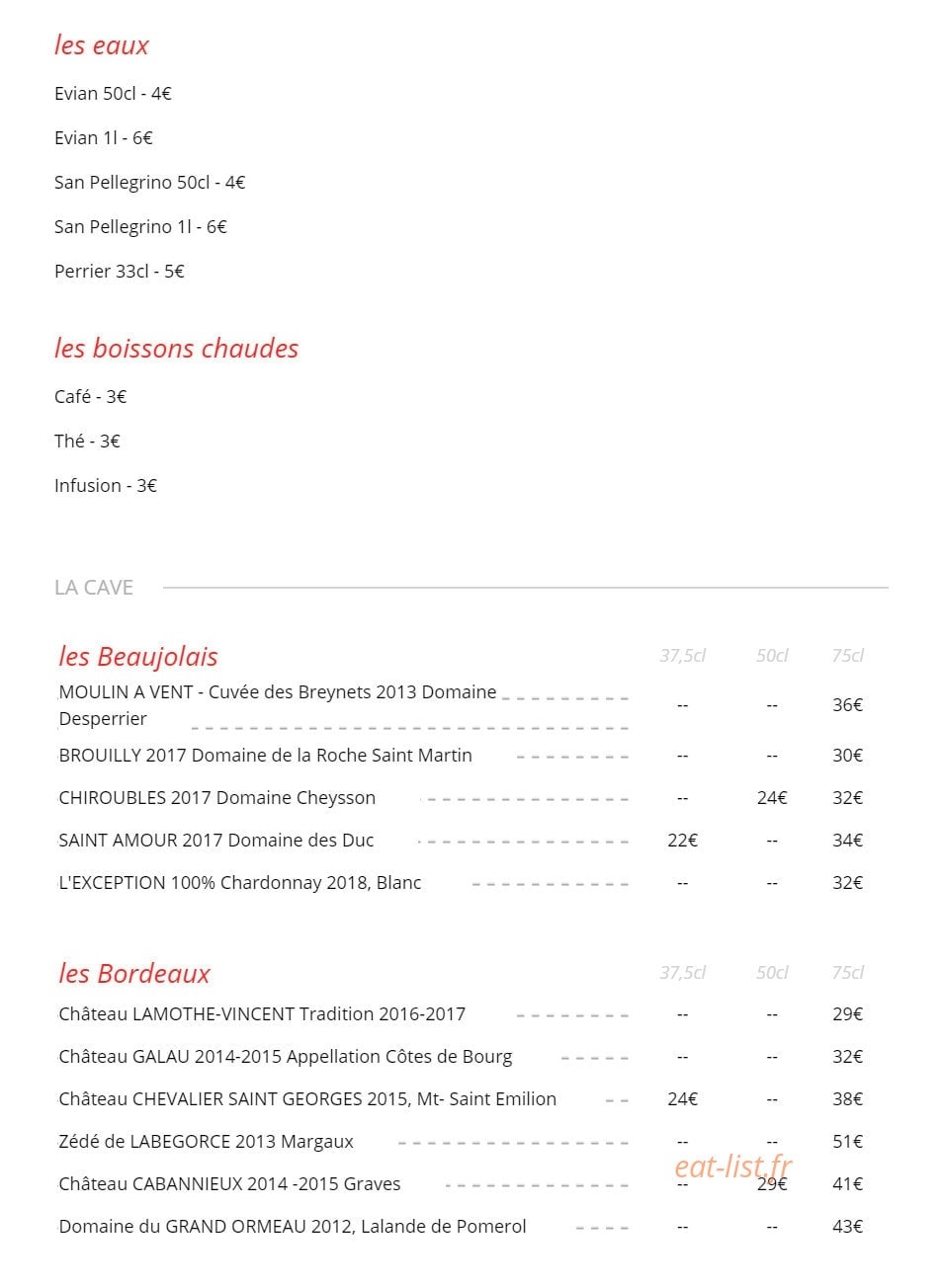 Saucisson et beaujolais — carte page 4