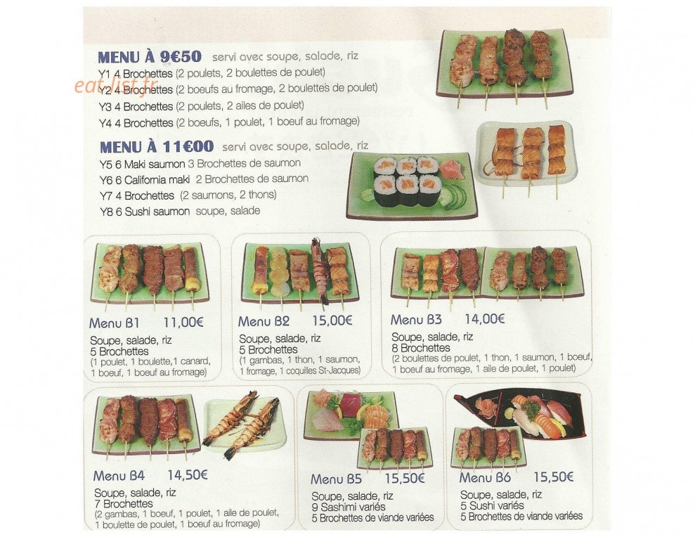 Sushi — carte page 1
