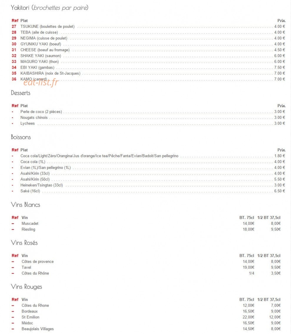 Sushi — carte page 9