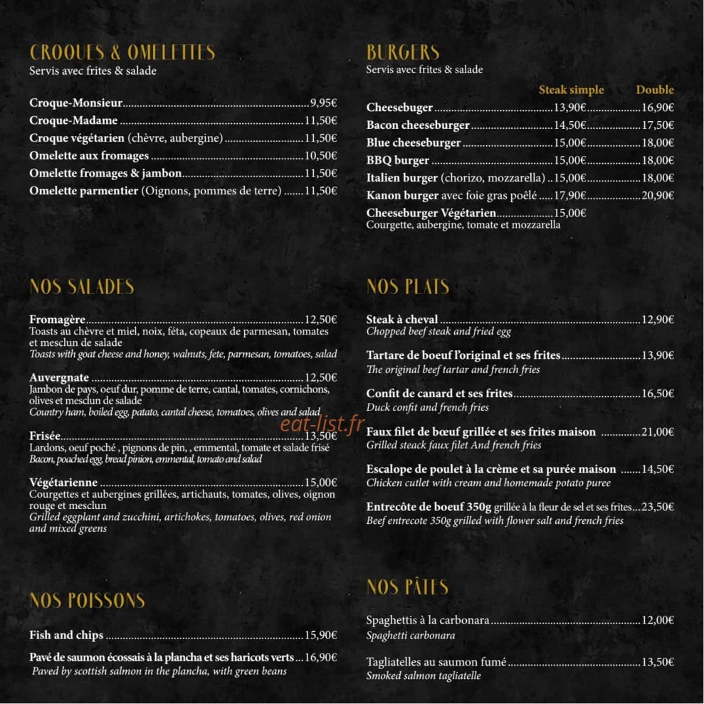Train Pub — carte page 6