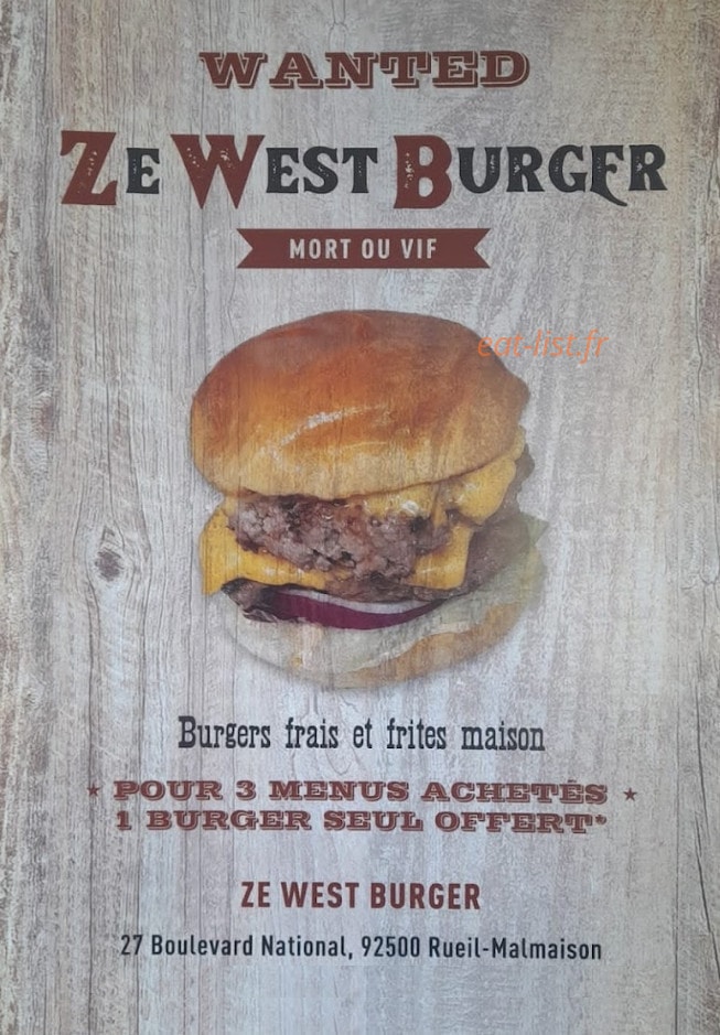 Ze West burger — carte page 1