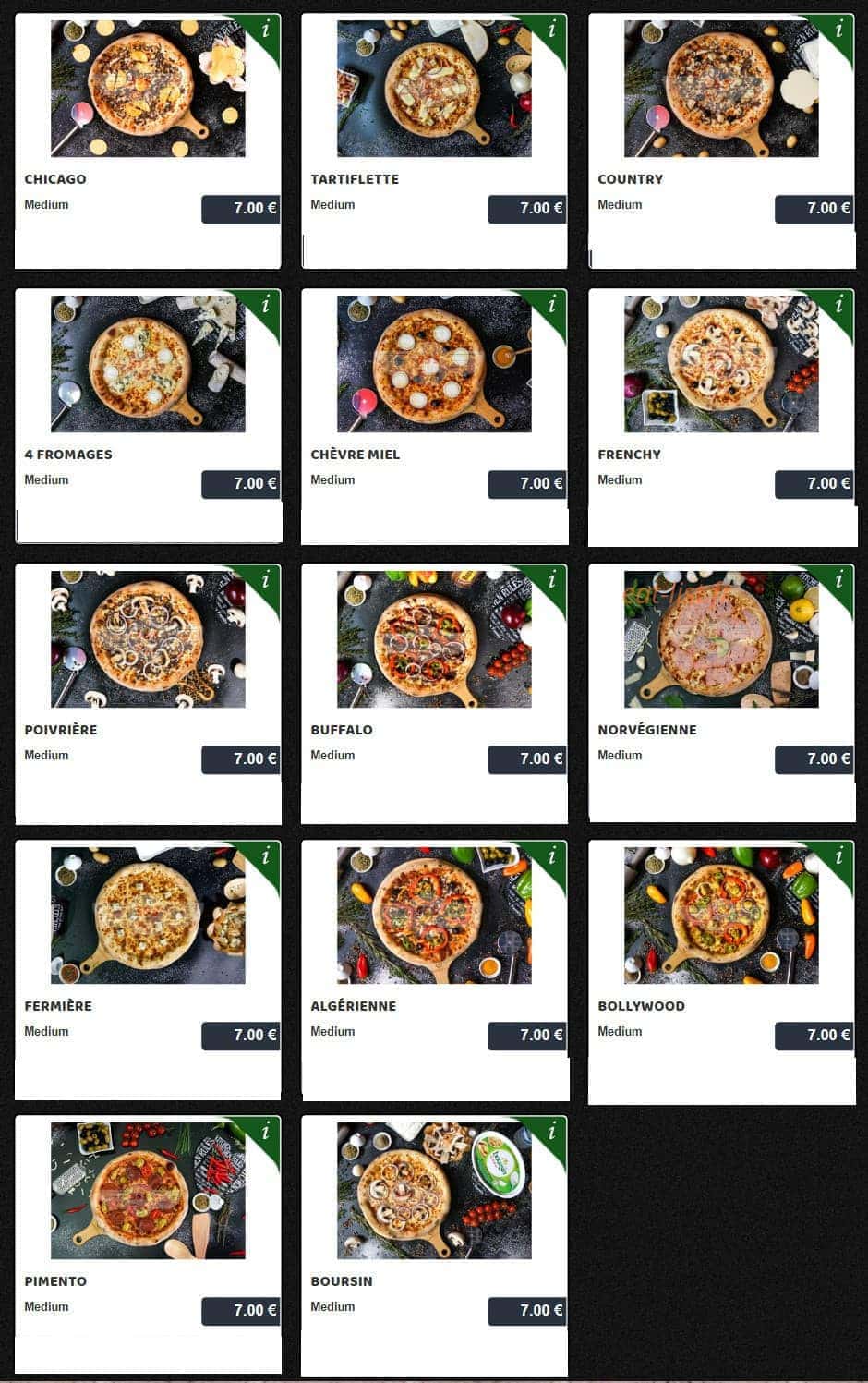 555 Pizza — carte page 2