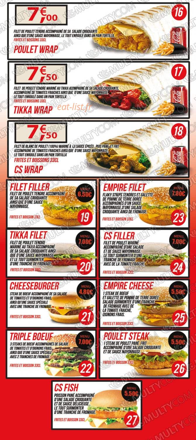 Asnières pizza — carte page 3