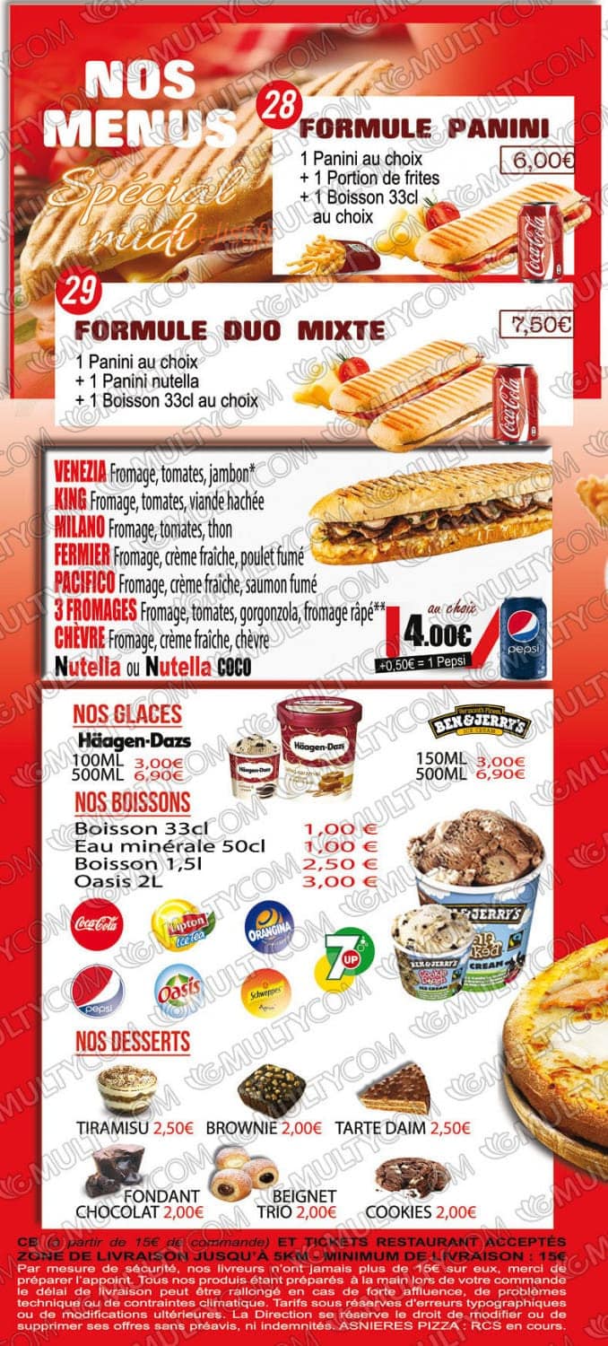 Asnières pizza — carte page 6