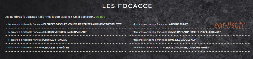 Basilic & Co — carte page 2
