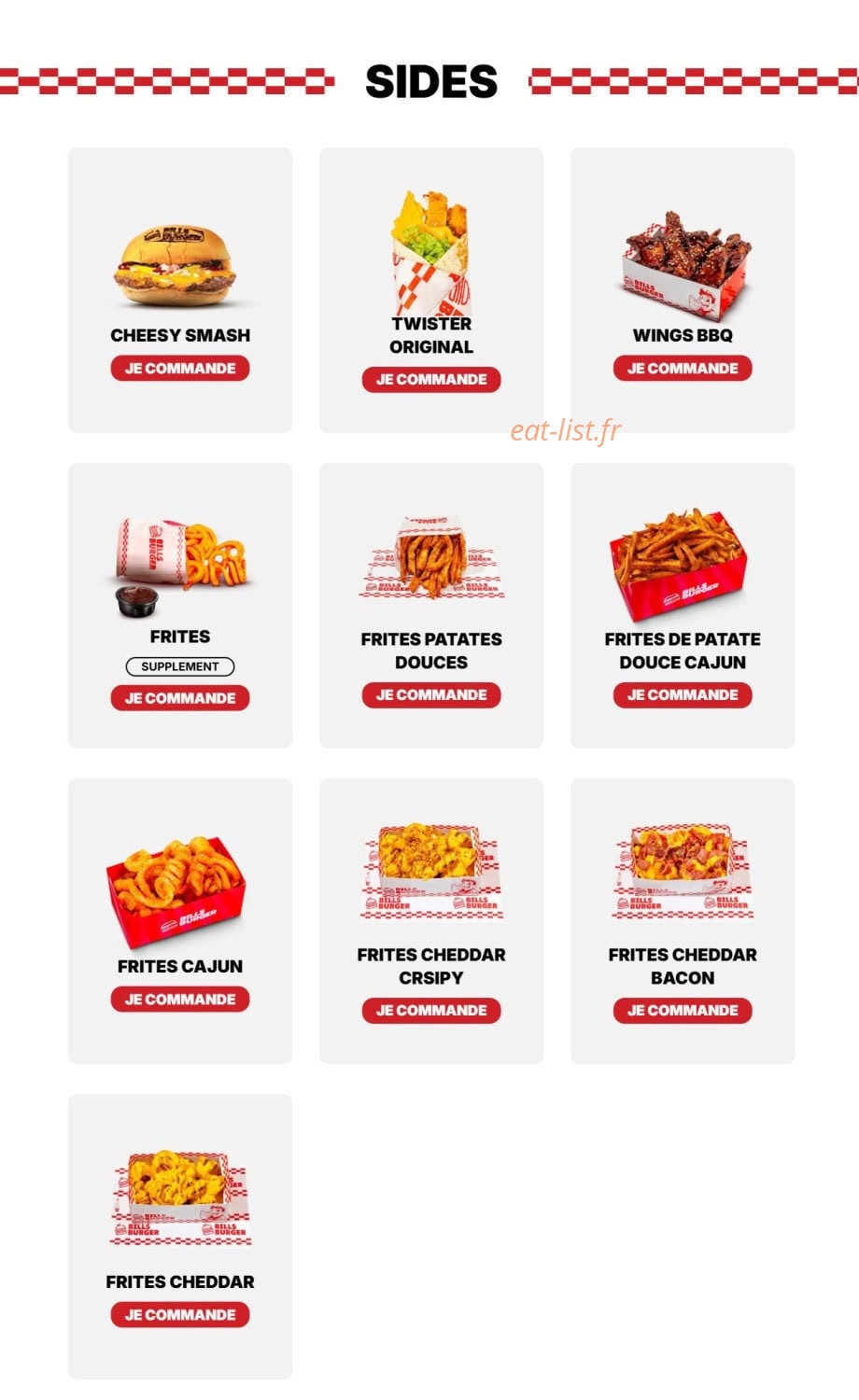 Bill's Burger — carte page 2