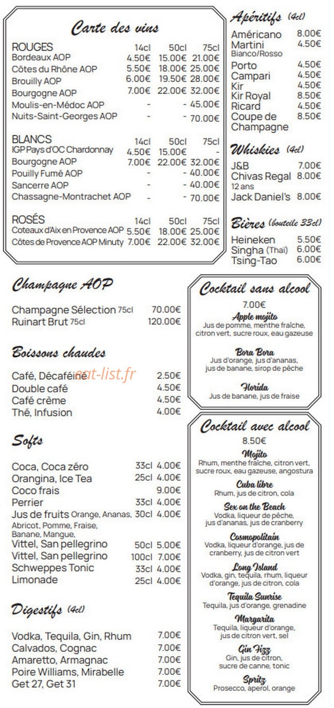 Bistro Thaï — carte page 4