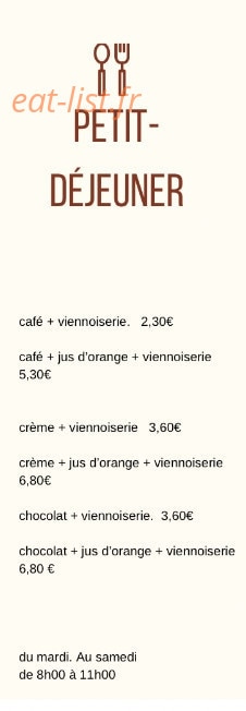Café Lola — carte page 1