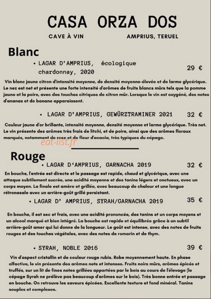 Casa Orza Dos — carte page 6