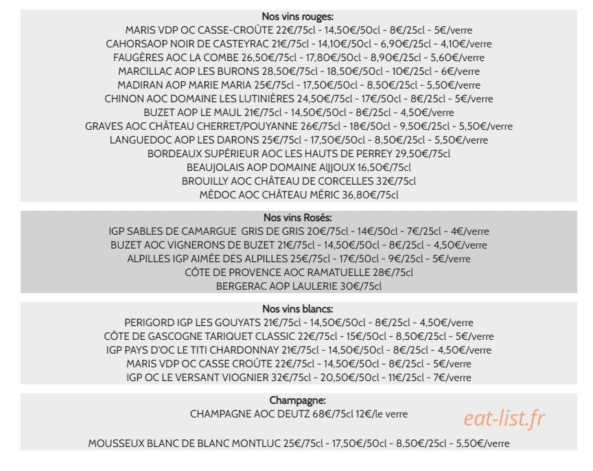 Chez Papa — carte page 10