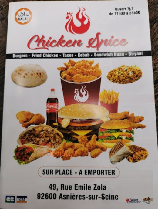 Chicken spice — carte page 1
