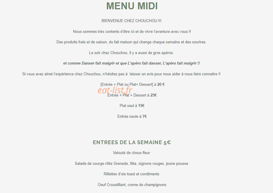 Chouchou — carte page 1