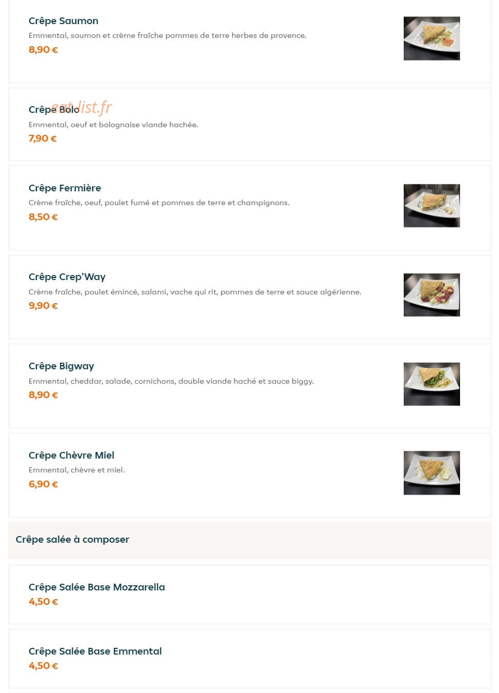 Crep'Way — carte page 2