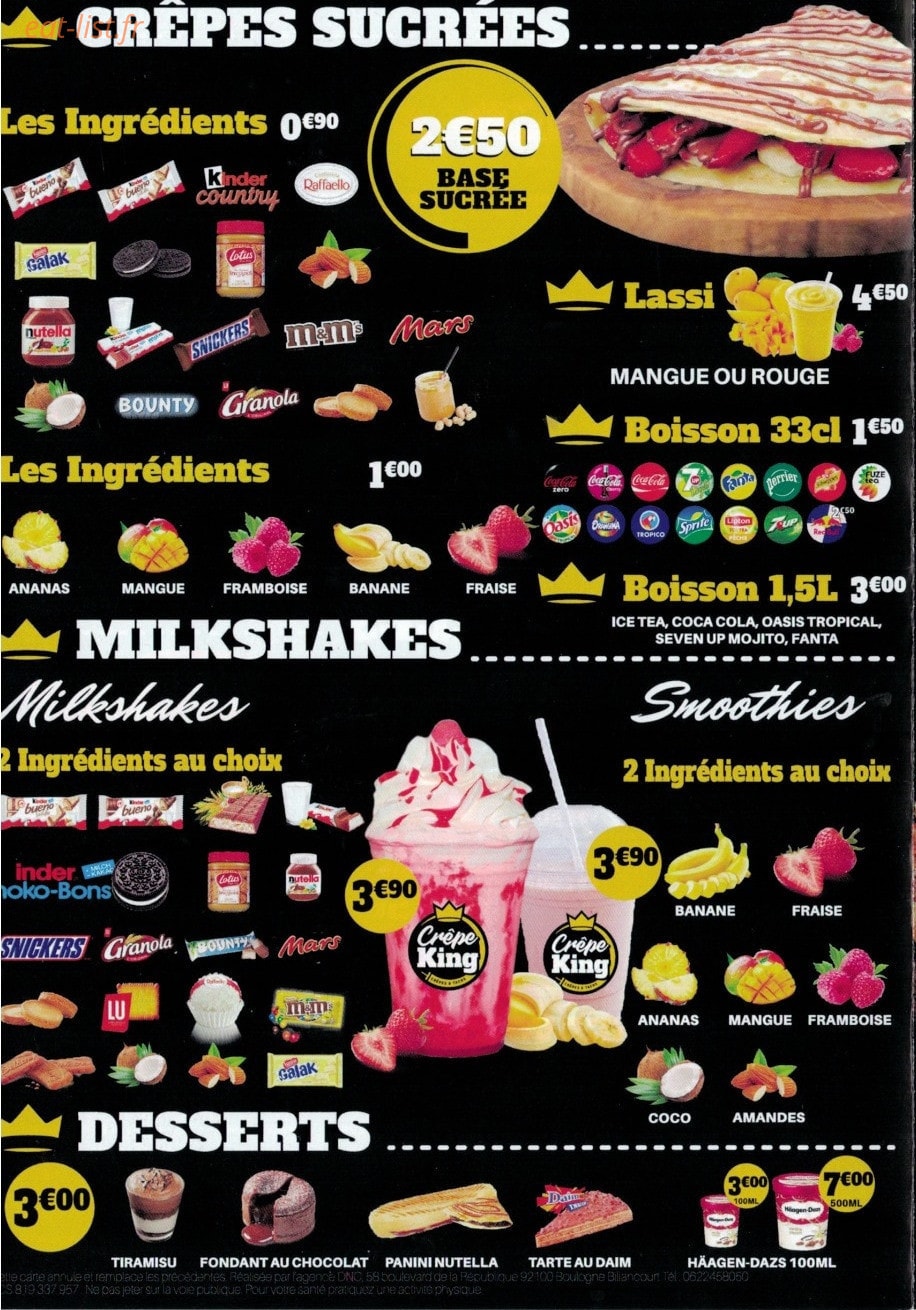 Crêpe King — carte page 4