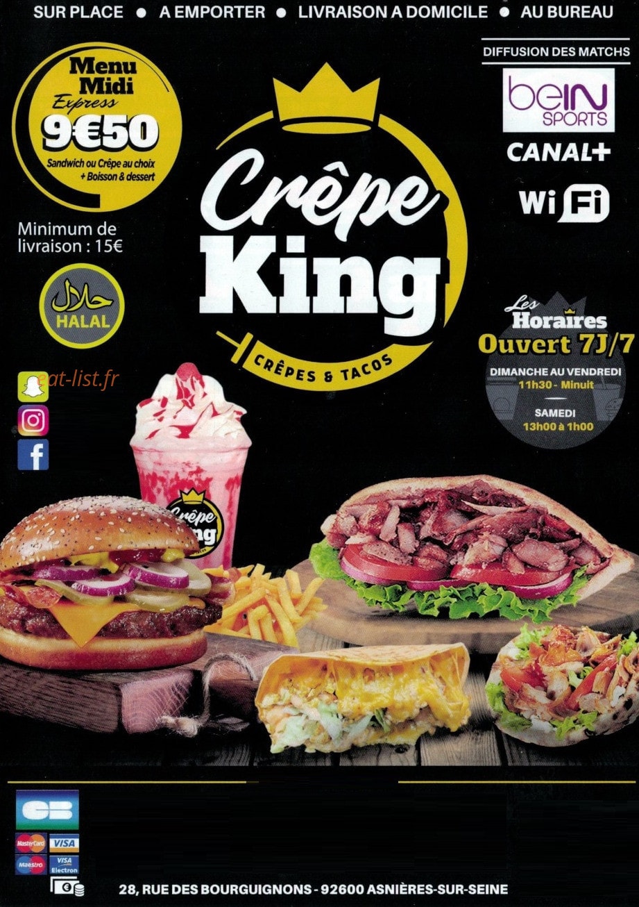 Crêpe King — carte page 1