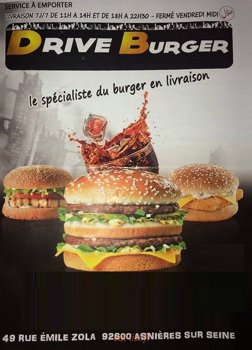 Driver burger — carte page 1