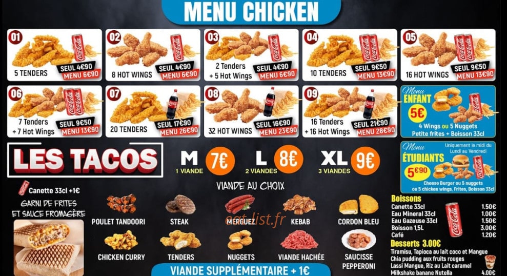 Food Corner — carte page 4