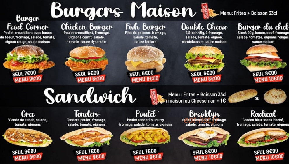 Food Corner — carte page 3