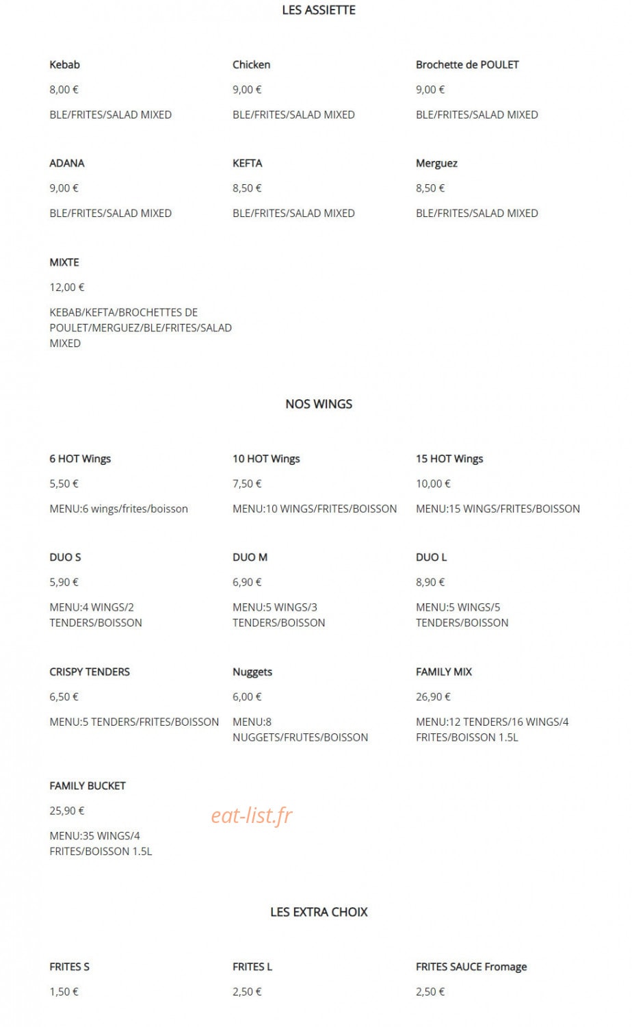 Golden Food — carte page 4