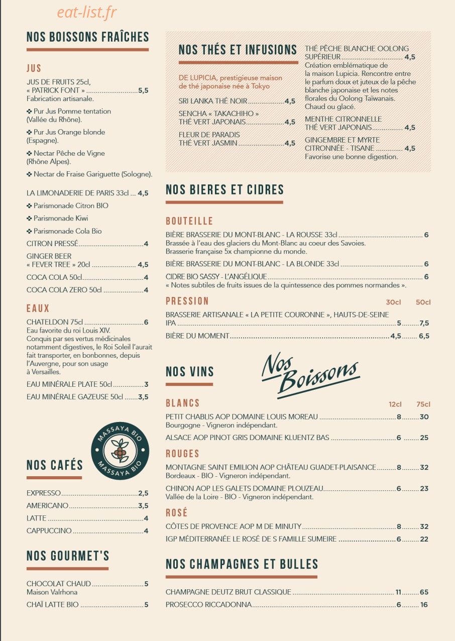 Gourmet's Café — carte page 3