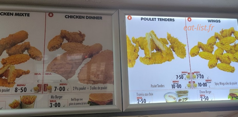 Hallal Fried Chicken — carte page 3