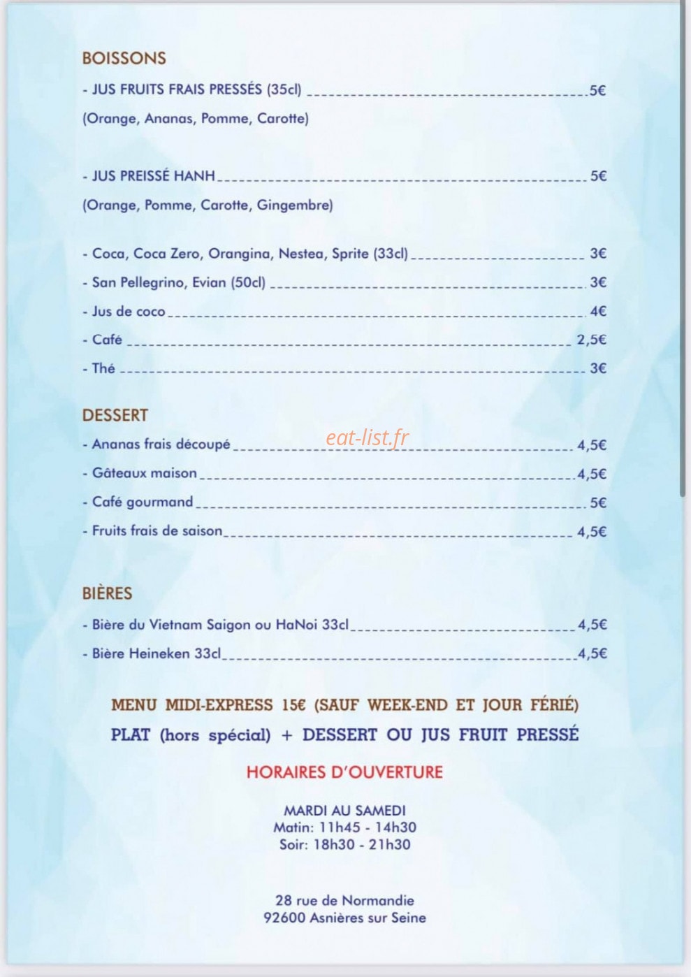 Hanh — carte page 2