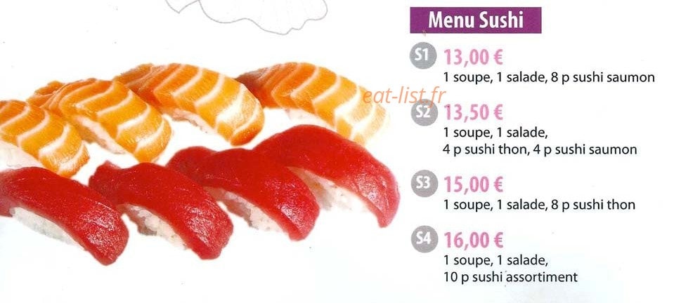 Menu Hokiko - Le menu sushi