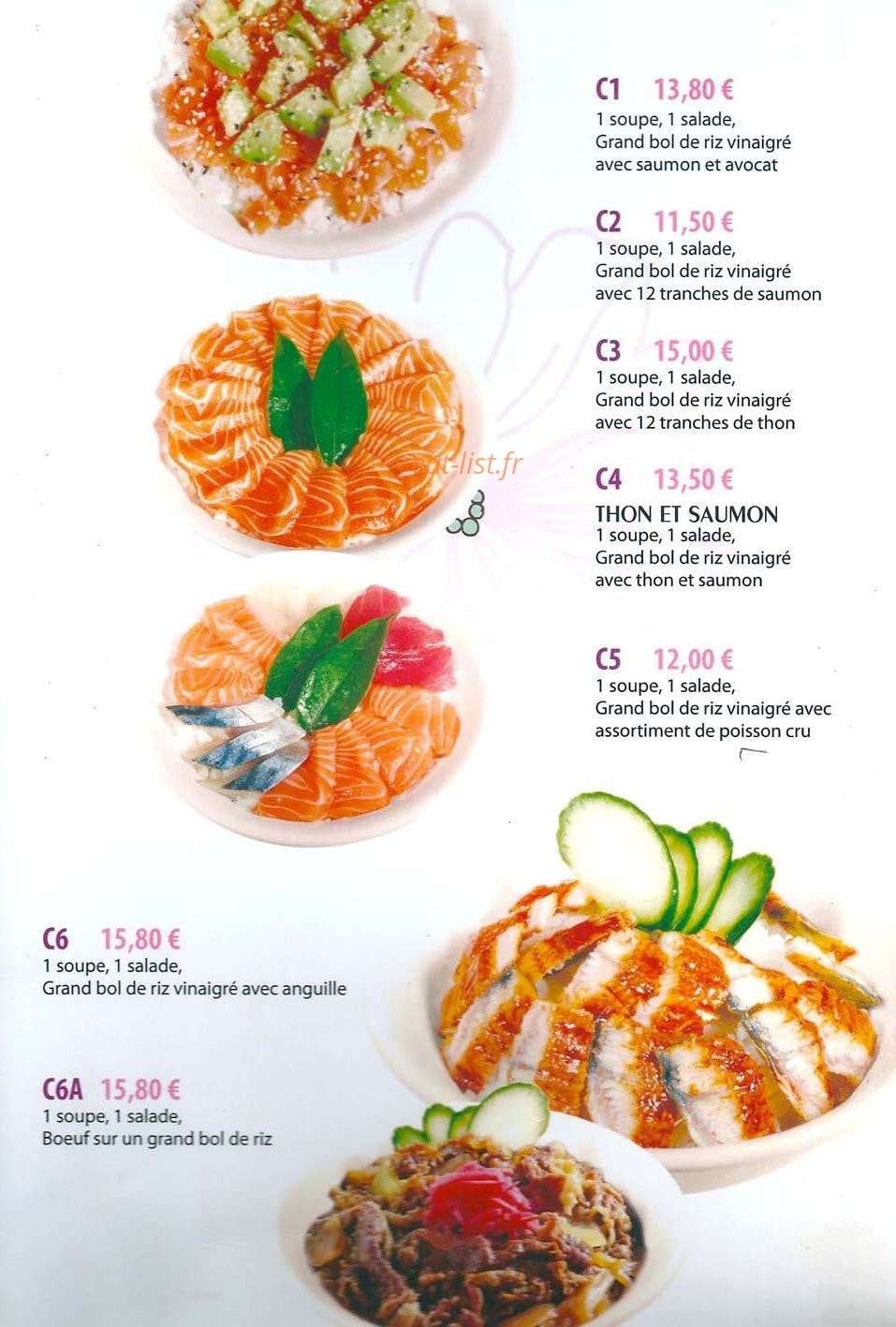 Menu Hokiko - Les menus page 3