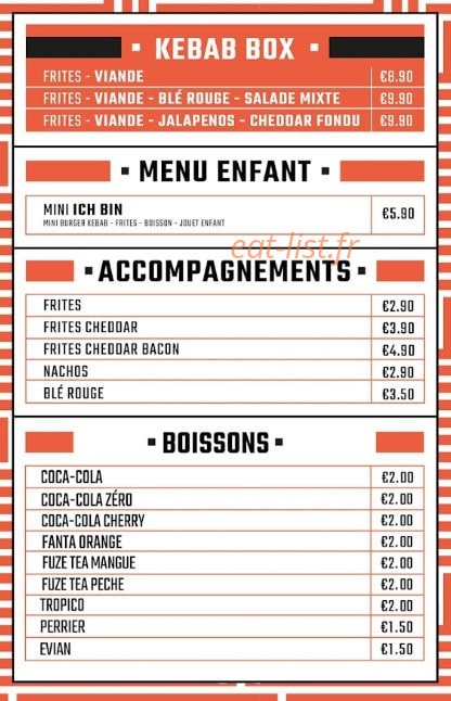 Ich bin kebab — carte page 3