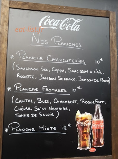 Carte et menu de L'étoile d'Europe à Asnieres sur Seine — Les planches