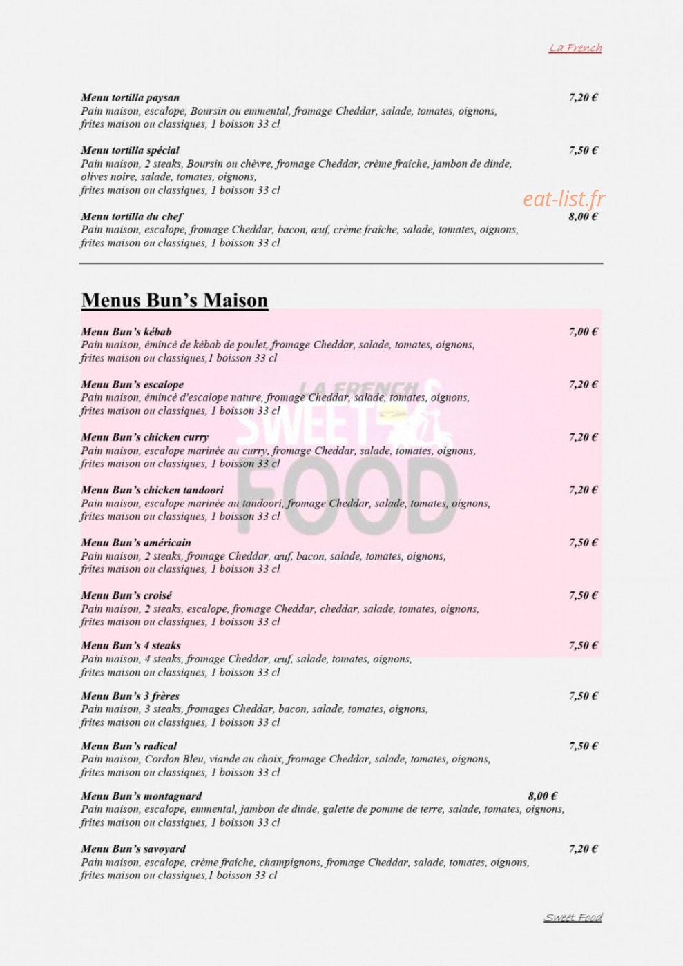 La French — carte page 3