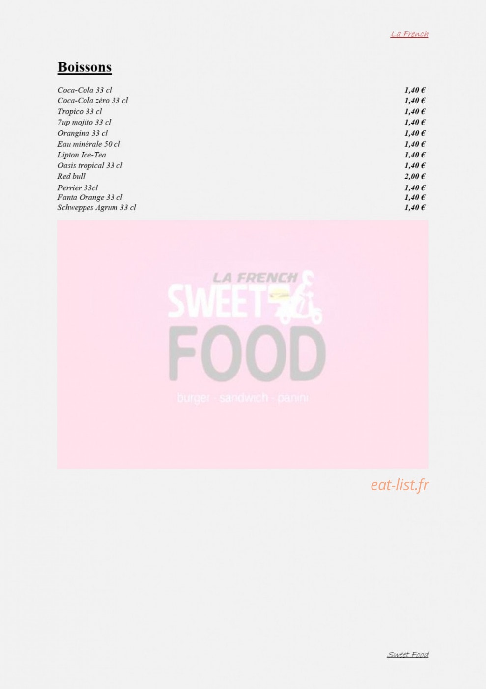 La French — carte page 8