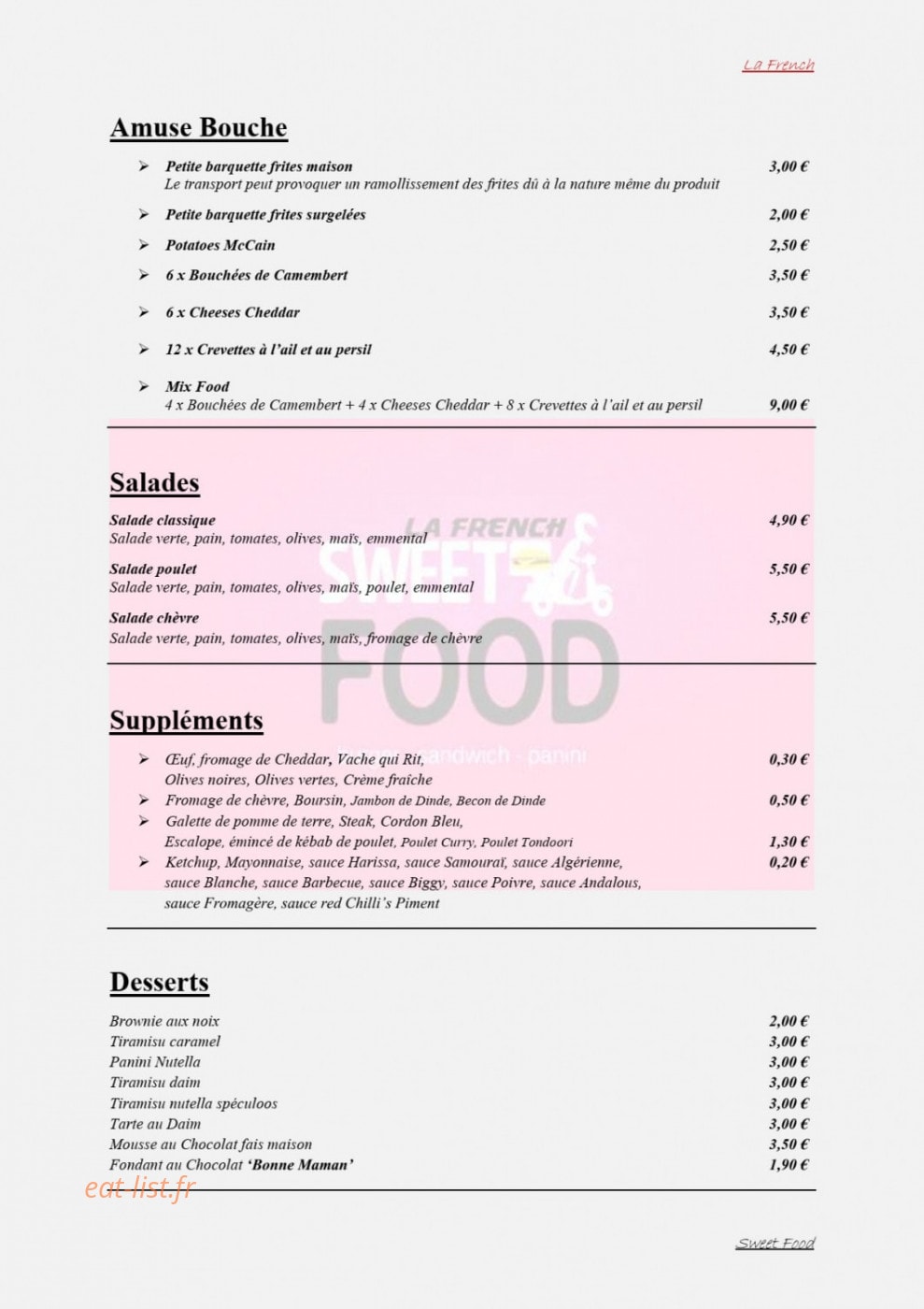 La French — carte page 7