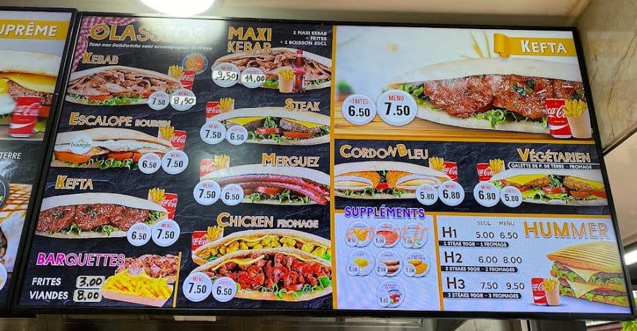 O'Paname Kebab — carte page 2