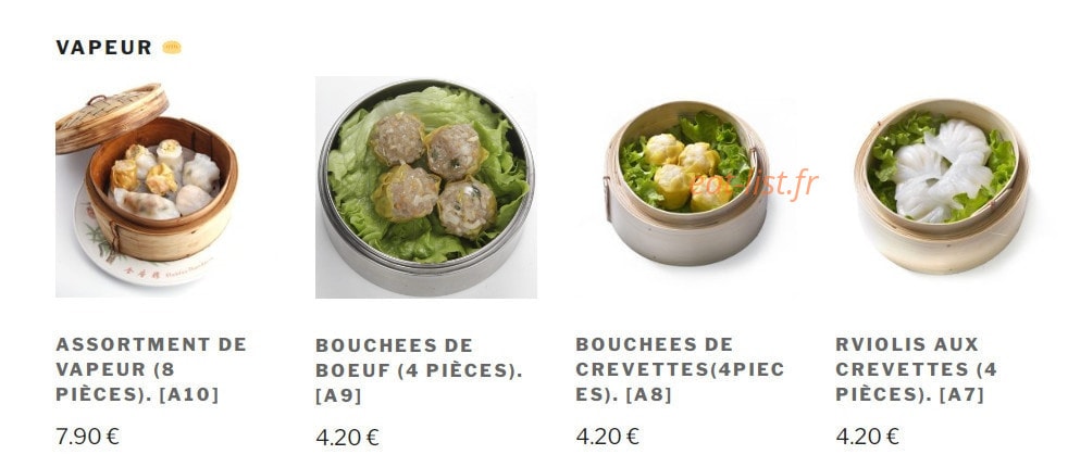 Carte et menu de Pho Hanoi à Asnieres sur Seine — Les vapeurs
