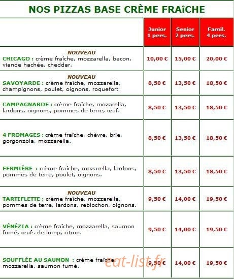 Rapido Pizza — carte page 2