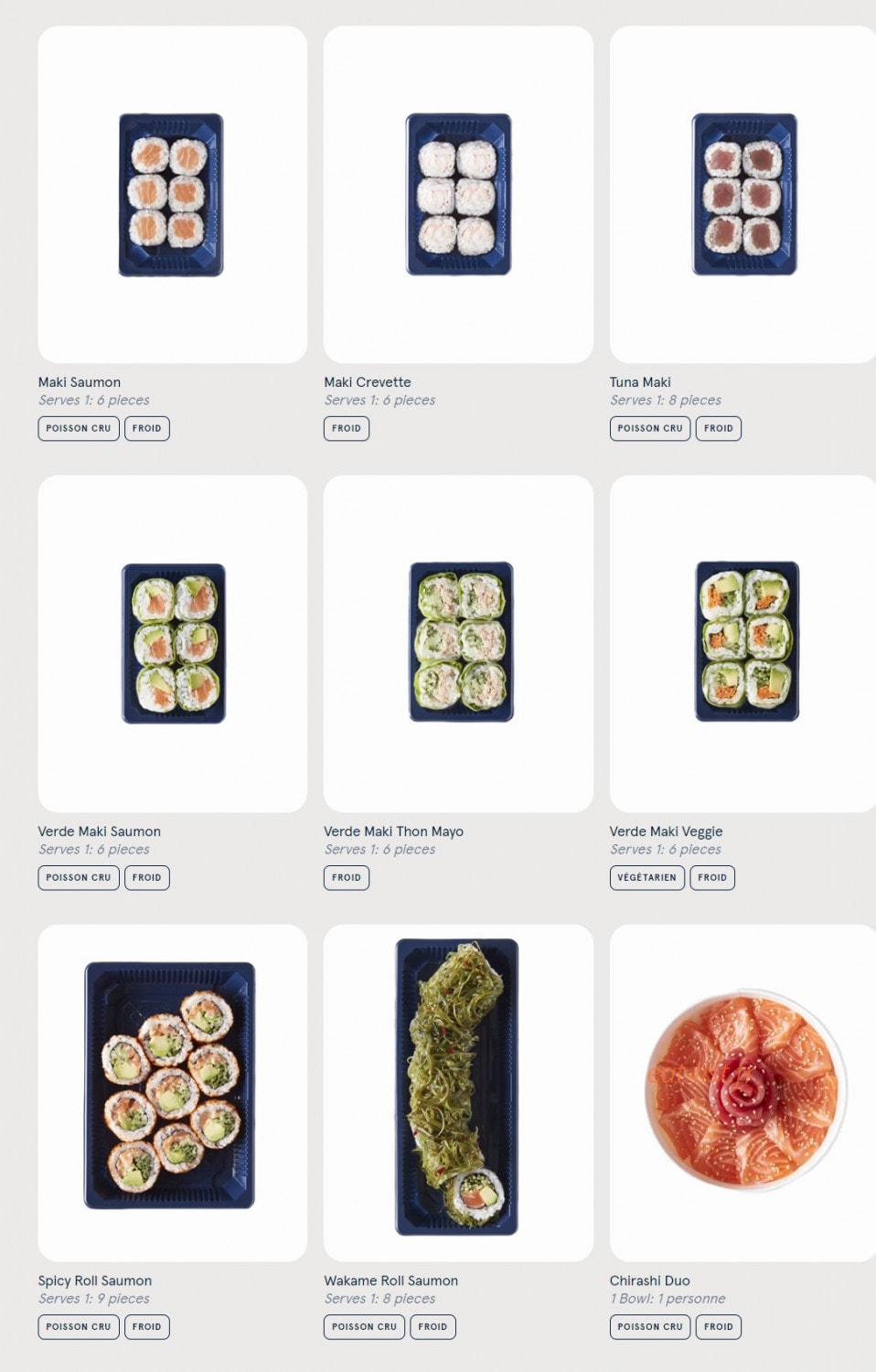 Carte et menu de Sushi Daily à Asnieres sur Seine — Maki et Roll suite