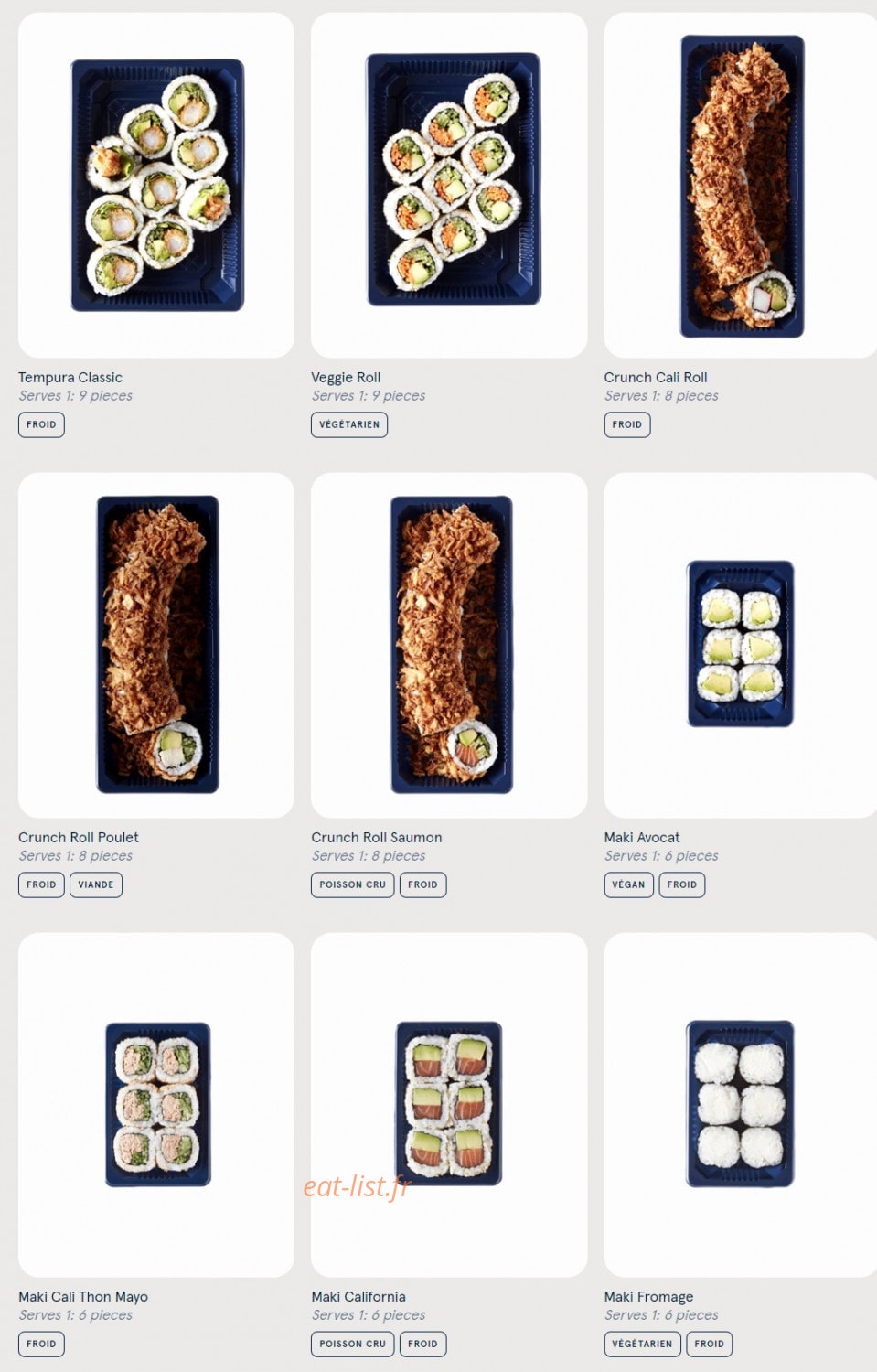 Carte et menu de Sushi Daily à Asnieres sur Seine — Maki et Roll