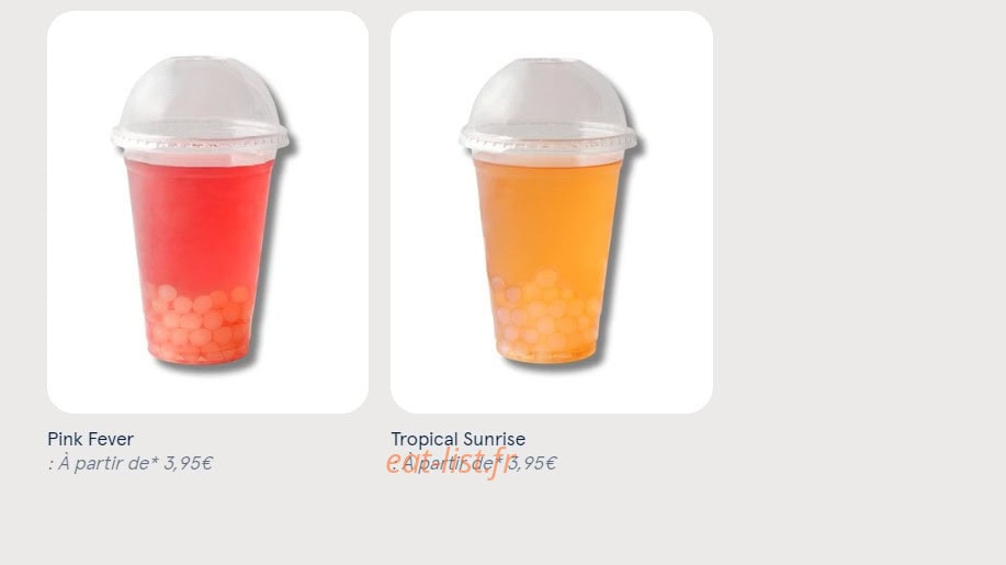 Carte et menu de Sushi Daily à Asnieres sur Seine — Les bubble teas