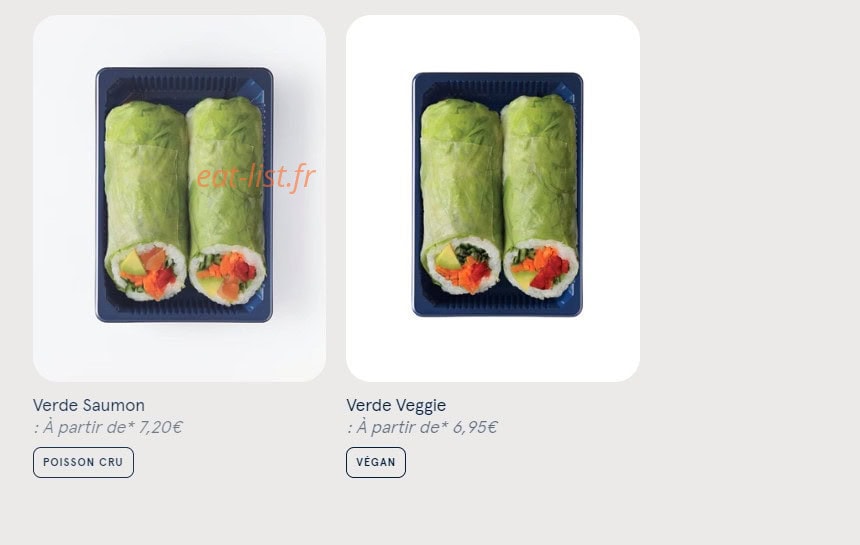 Carte et menu de Sushi Daily à Asnieres sur Seine — Les wraps